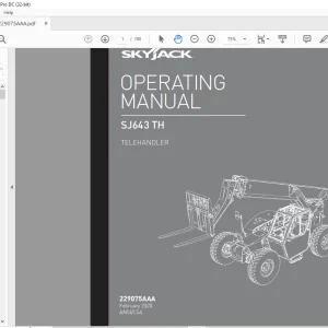 Skyjack SJ643 TH Telehandler Operating Manual 229075AAA  - PDF DOWNLOAD