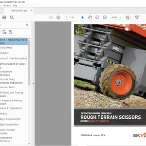 Skyjack SJ6826 RT SJ6832 RT Rough Terrain Scissors Operating Manual 158005AD-A - PDF DOWNLOAD