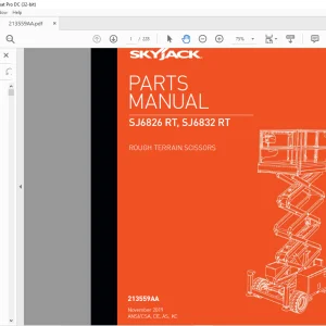 Skyjack SJ6826 RT, SJ6832 RT Rough Terrain Scissors Parts Manual 213559AA - PDF DOWNLOAD