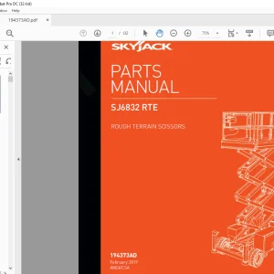 Skyjack SJ6832 RTE ROUGH TERRAIN SCISSORS PARTS MANUAL 194373AD  - PDF DOWNLOAD
