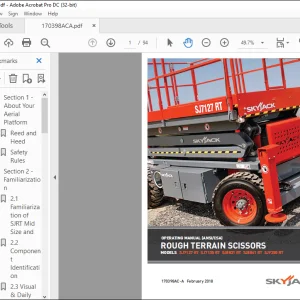 Skyjack SJ7127 RT SJ7135 RT SJ8831 RT SJ8841 RT SJ9250 RT ROUGH TERRAIN SCISSORS OPERATING MANUAL 170398AC-A - PDF DOWNLOAD