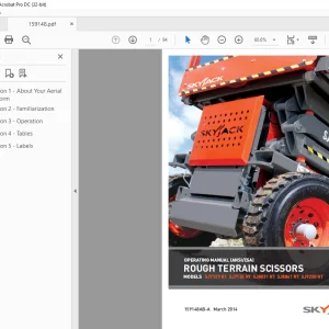 Skyjack SJ7127 RT SJ7135 RT SJ8831 RT SJ8841 RT SJ9250 RT Rough Terrain Scissors Operating Manual 159148AB-A - PDF DOWNLOAD