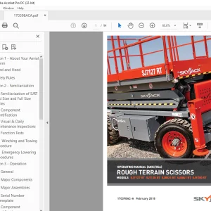 Skyjack SJ7127 RT SJ7135 RT SJ8831 RT SJ8841 RT SJ9250 RT Rough Terrain Scissors Operating Manual 170398AC-A - PDF DOWNLOAD