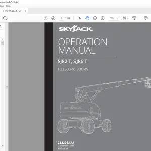 Skyjack SJ82 T, SJ86 T TELESCOPIC BOOMS OPERATION MANUAL 213205AAA - PDF DOWNLOAD