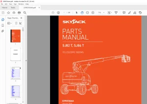 Skyjack SJ82T, SJ86T TELESCOPIC BOOMS PARTS MANUAL 229033AAA - PDF DOWNLOAD