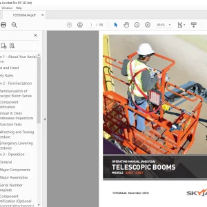 Skyjack SJ82T SJ86T Telescopic Booms Operating Manual 169368AJA - PDF DOWNLOAD
