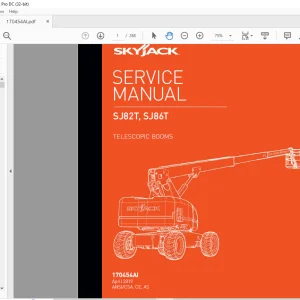 Skyjack SJ82T, SJ86T Telescopic Booms Service Manual 170454AI  - PDF DOWNLOAD