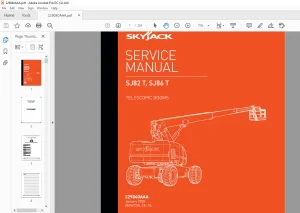 Skyjack SJ82T, SJ86T Telescopic Booms Service Manual 229040AAA  - PDF DOWNLOAD