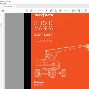 Skyjack SJ82T, SJ86T Telescopic Booms Service Manual 229040AAA  - PDF DOWNLOAD