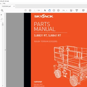Skyjack SJ8831 RT, SJ8841 RT Rough Terrain Scissors Parts Manual 165939AF - PDF DOWNLOAD