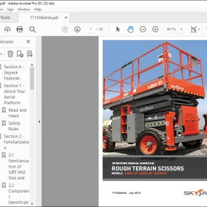 Skyjack SJ8831 RT SJ8841 RT SJ9250 RT ROUGH TERRAIN SCISSORS OPERATING MANUAL 171006AHA -  PDF DOWNLOAD