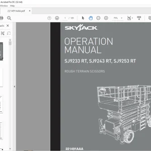 Skyjack SJ9233 RT, SJ9243 RT, SJ9253 RT Rough Terrain Scissors Operation Manual - PDF DOWNLOAD