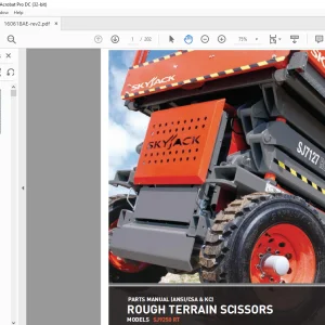 Skyjack SJ9250 RT ROUGH TERRAIN SCISSORS PARTS MANUAL 160618AE -  PDF DOWNLOAD