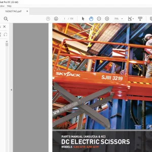 Skyjack SJIII 3215 SJIII 3219 DC ELECTRIC SCISSORS PARTS MANUAL 160607AG - PDF DOWNLOAD