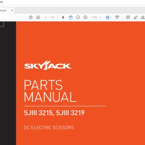 Skyjack SJIII 3215, SJIII 3219 DC ELECTRIC SCISSORS PARTS MANUAL 165973AJ - PDF DOWNLOAD