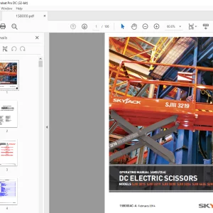Skyjack SJIII 3215 SJIII 3219 SJIII 3220 SJIII 3226 SJIII 4626 SJIII 4632 DC Electric Scissors Operating Manual 158000AC-A - PDF DOWNLOAD