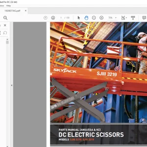 Skyjack SJIII 3219 DC Electric Scissors Parts Manual 160607AG - PDF DOWNLOAD
