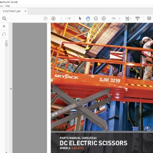 Skyjack SJIII 3219 DC Electric Scissors Parts Manual 210275AA - PDF DOWNLOAD