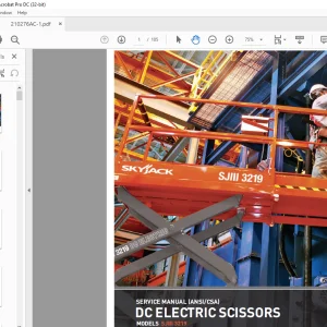 Skyjack SJIII 3219 DC Electric Scissors Service Manual 210276AC - PDF DOWNLOAD