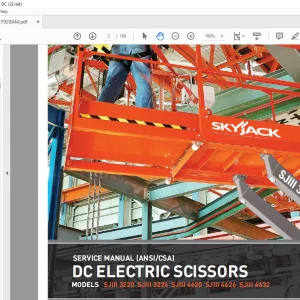 Skyjack SJIII 3220 SJIII 3226 SJIII 4620 SJIII 4626 SJIII 4632 DC ELECTRIC SCISSORS SERVICE MANUAL 157928AM - PDF DOWNLOAD