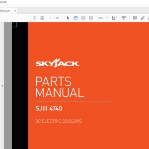 Skyjack SJIII 4740 DC ELECTRIC SCISSORS PARTS MANUAL 196429AD -  PDF DOWNLOAD