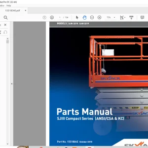 Skyjack SJIII Compact Series SJIII 3215 SJIII 3219 Parts Manual 155180AE - PDF DOWNLOAD