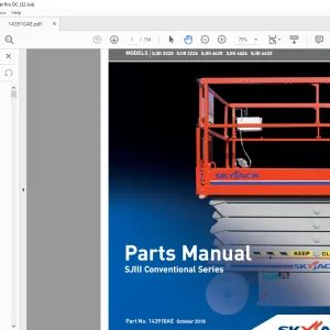 Skyjack SJIII Conventional Series SJIII 3220 SJIII 3226 SJIII 4620 SJIII 4626 SJIII 4632 Maintenance & Parts Manual 143910AE - PDF DOWNLOAD