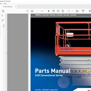 Skyjack SJIII Conventional Series SJIII 3220 SJIII 3226 SJIII 4620 SJIII 4626 SJIII 4632 Parts Manual 143910AE - PDF DOWNLOAD