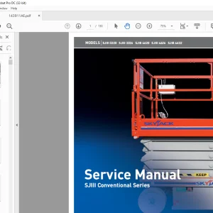 Skyjack SJIII Conventional Series SJIII 3220 SJIII 3226 SJIII 4620 SJIII 4626 SJIII 4632 Service Manual 143911AE  - PDF DOWNLOAD