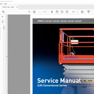 Skyjack SJIII Conventional Series SJIII 3220 SJIII 3226 SJIII 4620 SJIII 4626 SJIII 4632 Service Manual 143911AE  - PDF DOWNLOAD