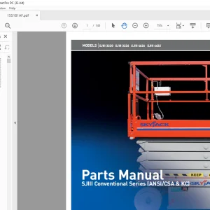 Skyjack SJIII Conventional Series SJIII 3220 SJIII 3226 SJIII 4626 SJIII 4632 Parts Manual 155181AF - PDF DOWNLOAD