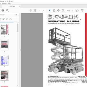 Skyjack SJIII Series 3015, 3219, 3220, 3226, 4620, 4626, 4830, 4832, 6826, And 6832 OPERATING MANUAL 122882AI - PDF DOWNLOAD