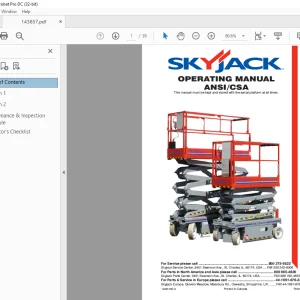 Skyjack SJIII Series 32xx, 46xx & 68xx Compacts & Conventional Operating Manual - PDF DOWNLOAD