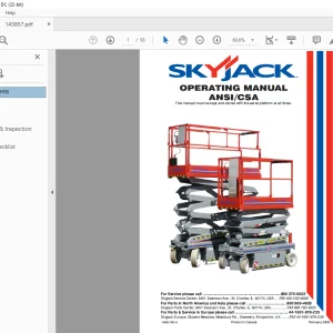 Skyjack SJIII Series 32xx 46xx & 68xx Compacts & Conventionals Operating Manual - PDF DOWNLOAD