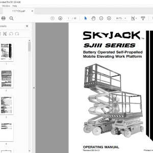 Skyjack SJIII Series COMPACTS and CONVENTIONALS 3015, 3219, 3220, 4620, 4626, 4830, 4832, 6826 and 6832 Battery Operated Self-Propelled Mobile Elevating Work Platform Operating Manual