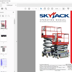 Skyjack SJIII Series Compacts and Conventionals 32xx, 32xxM, 46xx And 68xx OPERATING MANUAL 129908AB-A  - PDF DOWNLOAD