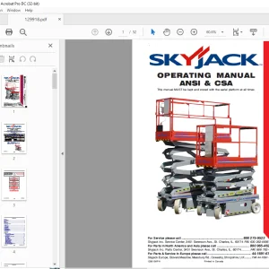 Skyjack SJIII Series Compacts and Conventionals 32xx, 46xx and 68xx OPERATING MANUAL 129918AF-A  - PDF DOWNLOAD