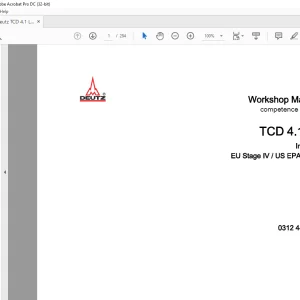Still Deutz TCD 4.1 L4 Industry EU Stage IV  US EPA Tier4 Workshop Manual -  PDF DOWNLOAD