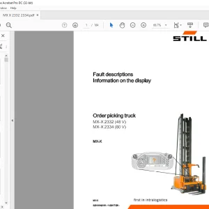 Still Sted Forklift Order picking truck MX-X MX-X 2332 (48 V) MX-X 2334 (80 V) Error List Manual - PDF DOWNLOAD