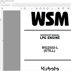 Still kubota LPG ENGINE WG2503-L WORKSHOP MANUAL -  PDF DOWNLOAD