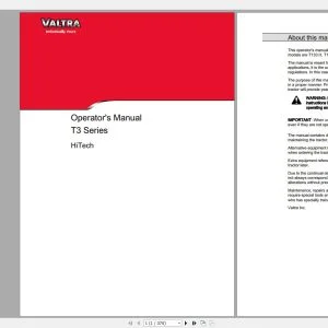 VALTRA EU Tractor Updated 04.2020 Operator Manual, Workshop Service Manual DVD - Complete Set - PDF DOWNLOAD