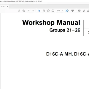 Volvo Penta D16C-A MH, D16C-A MG Groups 21-26 Workshop Manual 412213387 - PDF DOWNLOAD
