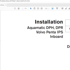 Volvo Penta IPS D4, D6 Aquamatic DPH, DPR Installation Manual 39118794 - PDF DOWNLOAD
