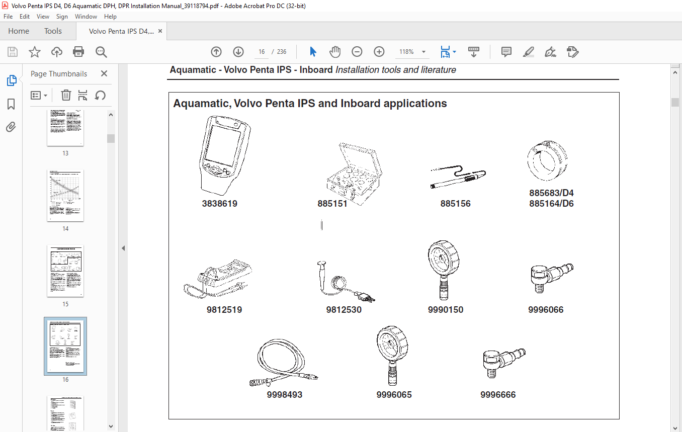 Volvo Penta IPS D4, D6 Aquamatic DPH, DPR Installation Manual 39118794 ...