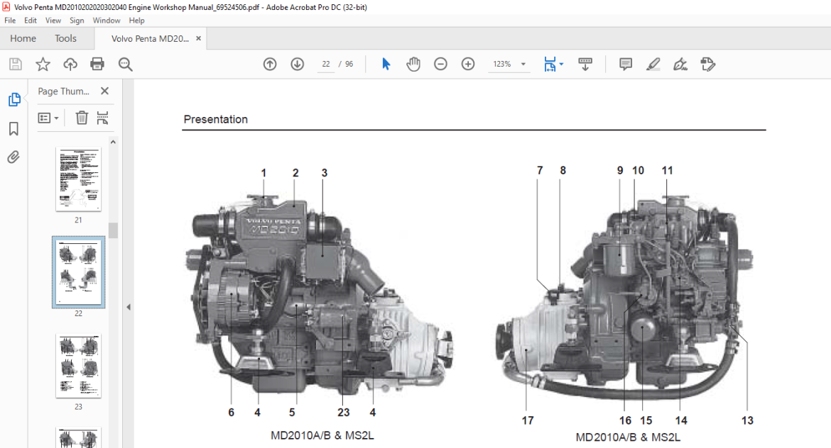 Volvo Penta Md2010 Md2020 Md2030 Md2040 Engine Workshop Manual69524506 Pdf Download 0408