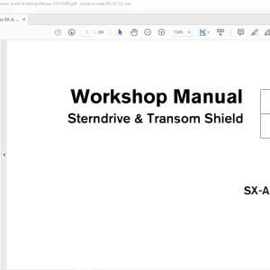 Volvo Penta SX-A, DPS-A Sterndrive & Transom Shield Workshop Manual 419153498 - PDF DOWNLOAD