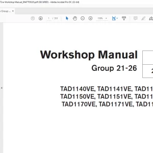 Volvo Penta TAD1140VE TAD1141VE TAD1142VE TAD1150VE TAD1151VE TAD1152VE TAD1170VE TAD1171VE TAD1172 Group 21-26 Workshop Manual - PDF DOWNLOAD