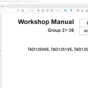 Volvo Penta TAD1250VE, TAD1251VE, TAD1252VE Group 21-26 Workshop Manual 441403095 - PDF DOWNLOAD