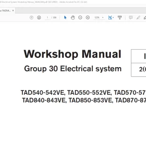 Volvo Penta TAD540-542VE, TAD550-552VE, TAD570-572VE, TAD840-843VE, TAD850-853VE, TAD870-873VE Group 30 Electrical system Workshop Manual - PDF DOWNLOAD