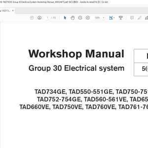 Volvo Penta TAD734GE TAD550-551GE TAD750-751GE TAD752-754GE TAD560-561VE TAD650VE TAD660VE TAD750VE TAD760VE TAD761-765VE Workshop Manual